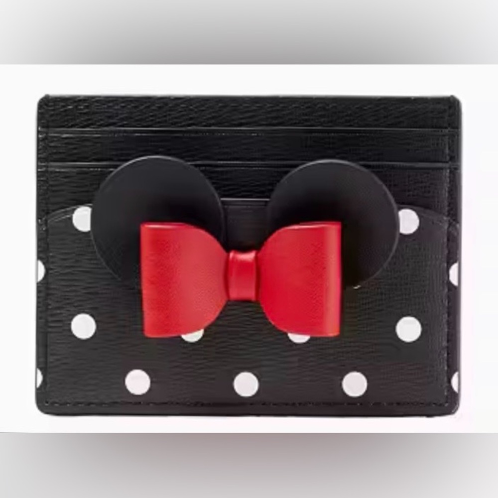 Kate Spade Black and Red Polka Dot Card Holder